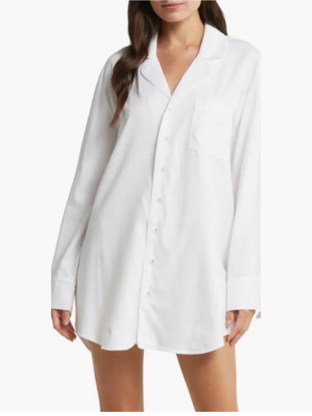 Skims Hotel Super soft size small EUC Classic White Button-Front Nightshirt